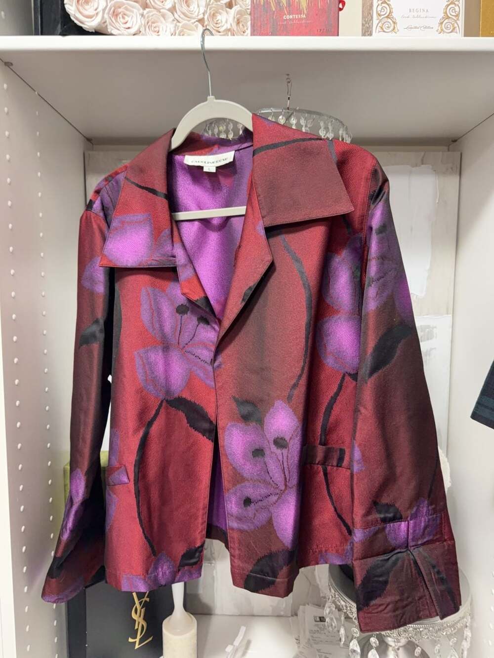 Caroline Rose Floral Jacquard Jacket Size L
